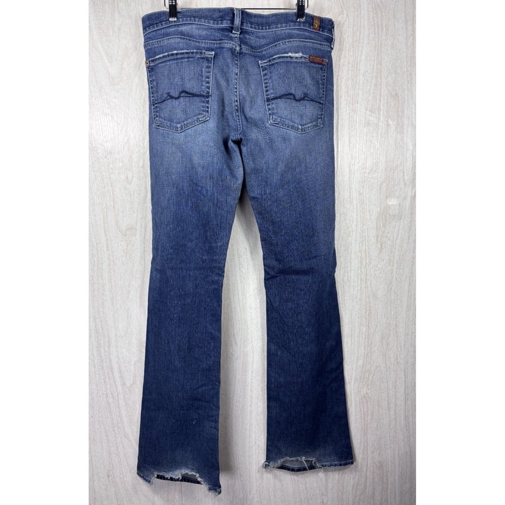7 For All Mankind Bootcut‎ Jeans Women's 31x33 Low Rise Flare Y2K Stretch Denim - Picture 3 of 11